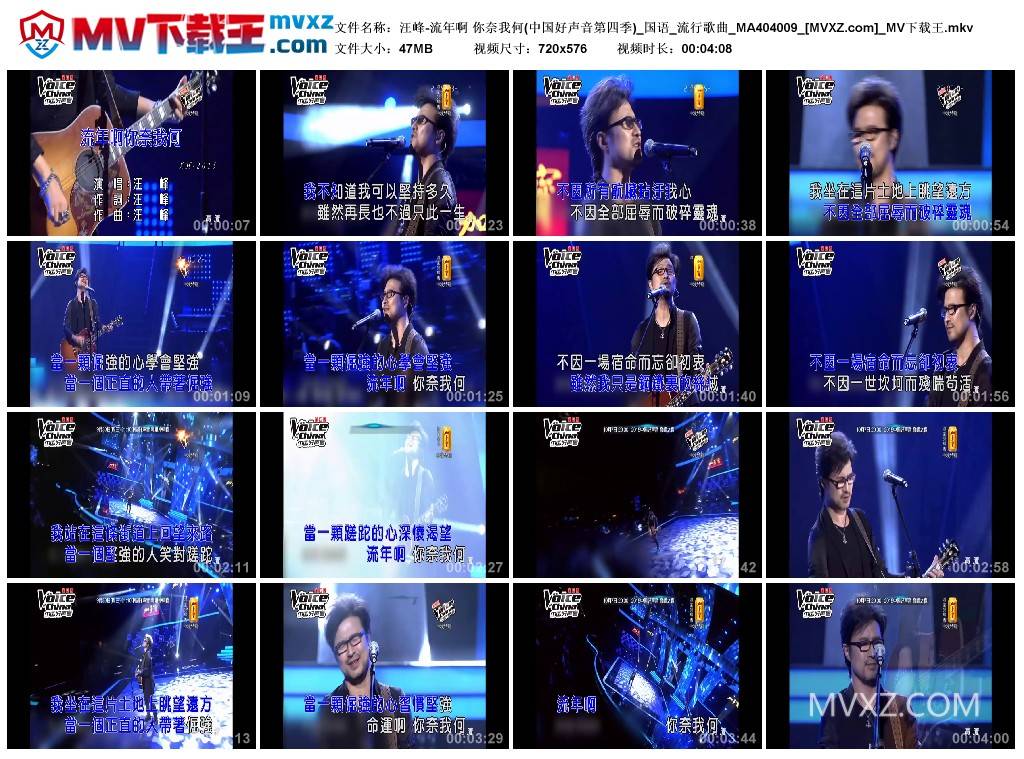 汪峰-流年啊 你奈我何(中国好声音第四季)_国语_流行歌曲_MA404009